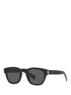 Yves Saint Laurent YS000639 Unisex Oval Sunglasses, Black/Grey, Black/Grey
