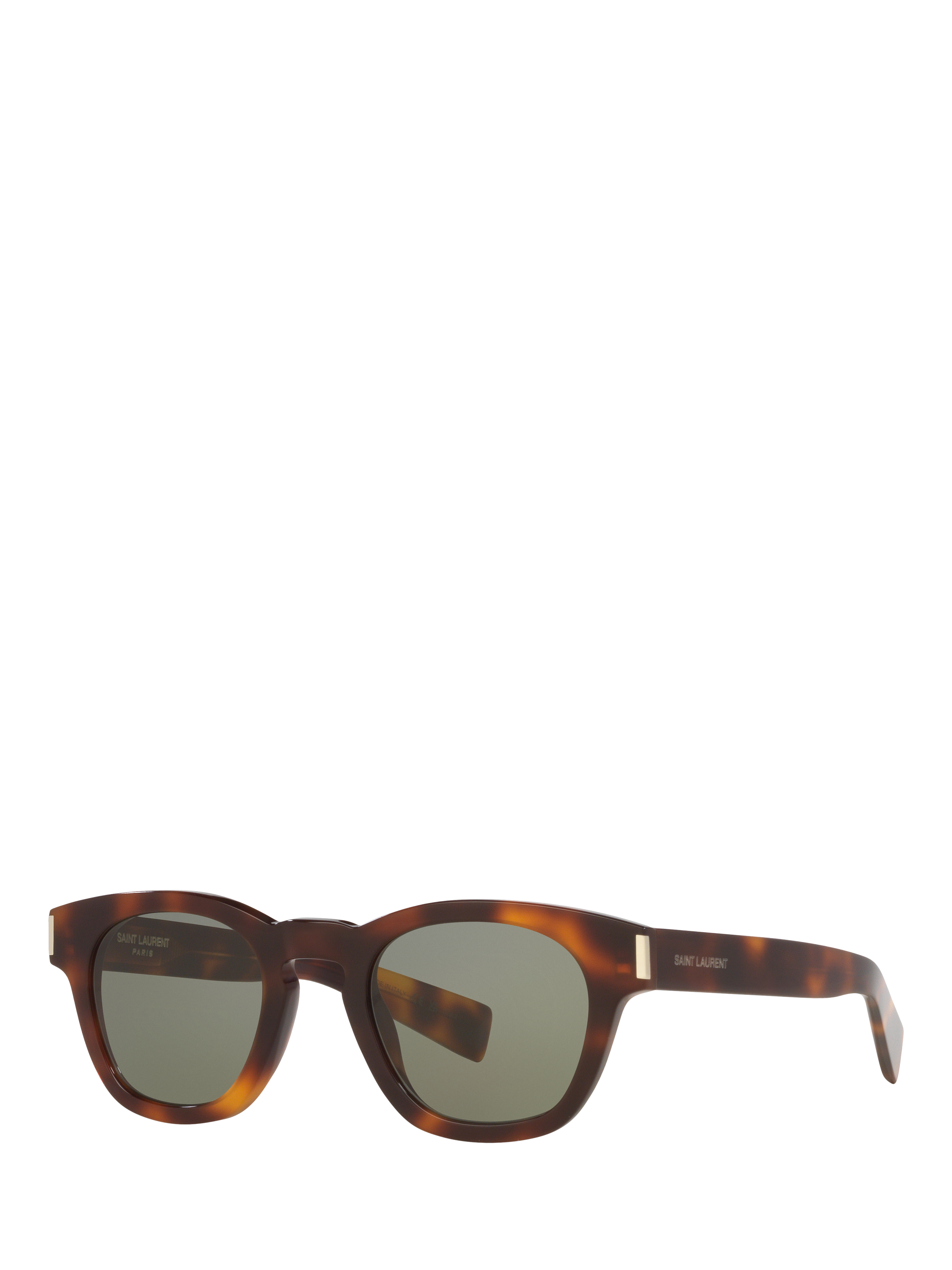 Product image 1 of 4, which shows Yves Saint Laurent YS000639 Unisex Oval Sunglasses, Tortoise/Green
