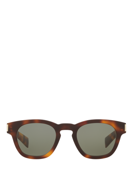 Yves Saint Laurent YS000639 Unisex Oval Sunglasses, Tortoise/Green - view 2, Tortoise/Green