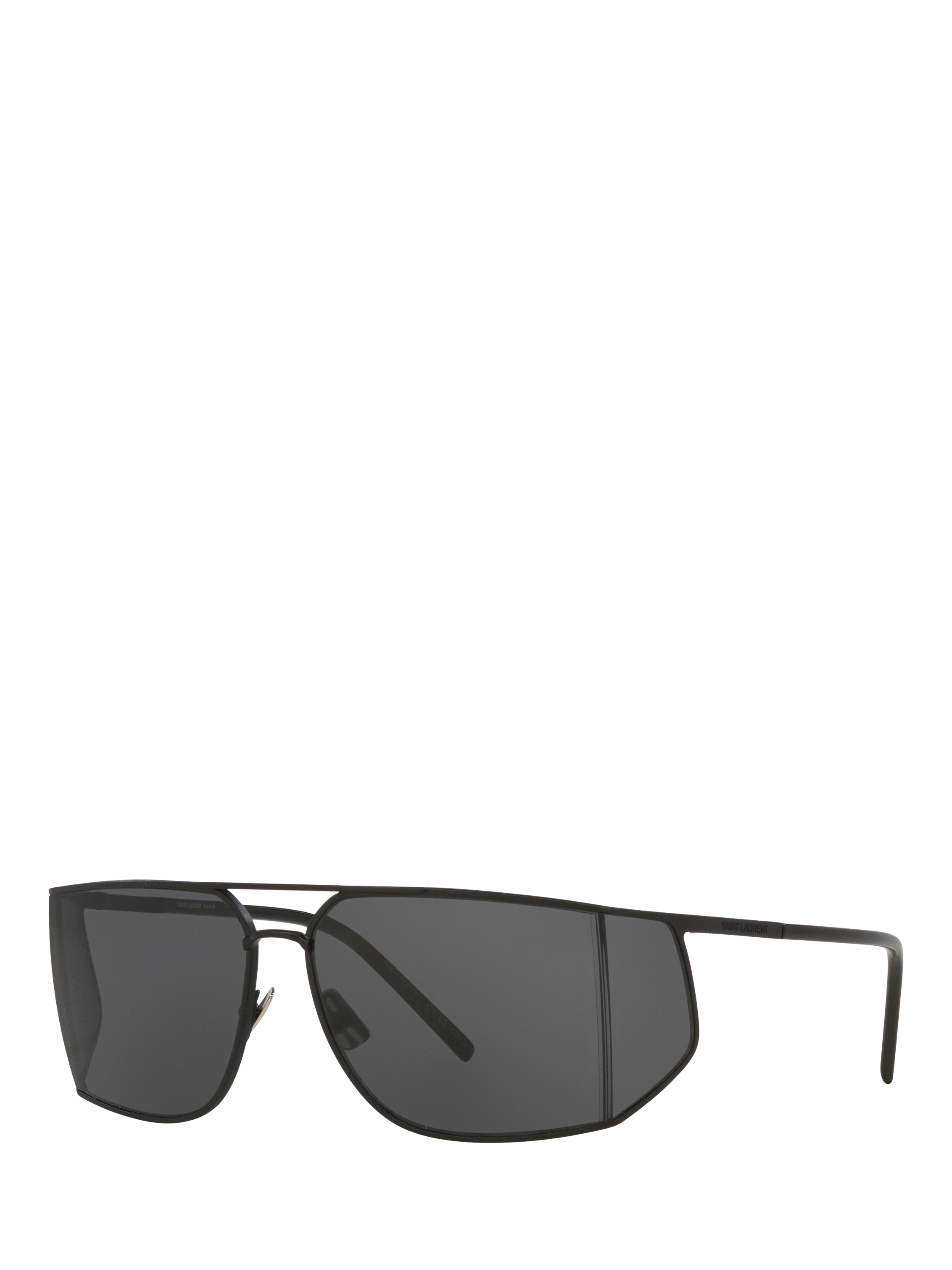 Product image 1 of 4, which shows Yves Saint Laurent YS000641 Men's Oval Sunglasses, Black
