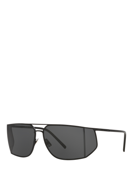 Yves Saint Laurent YS000641 Men's Oval Sunglasses, Black, Black