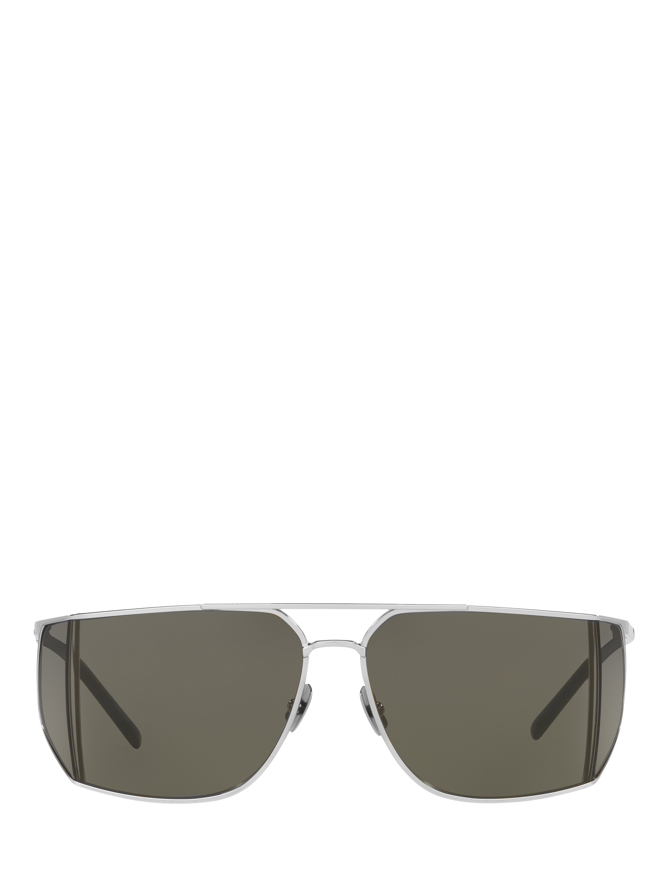 Product image 2 of 4, which shows Yves Saint Laurent YS000641 Men's Oval Sunglasses, Silver/Grey
