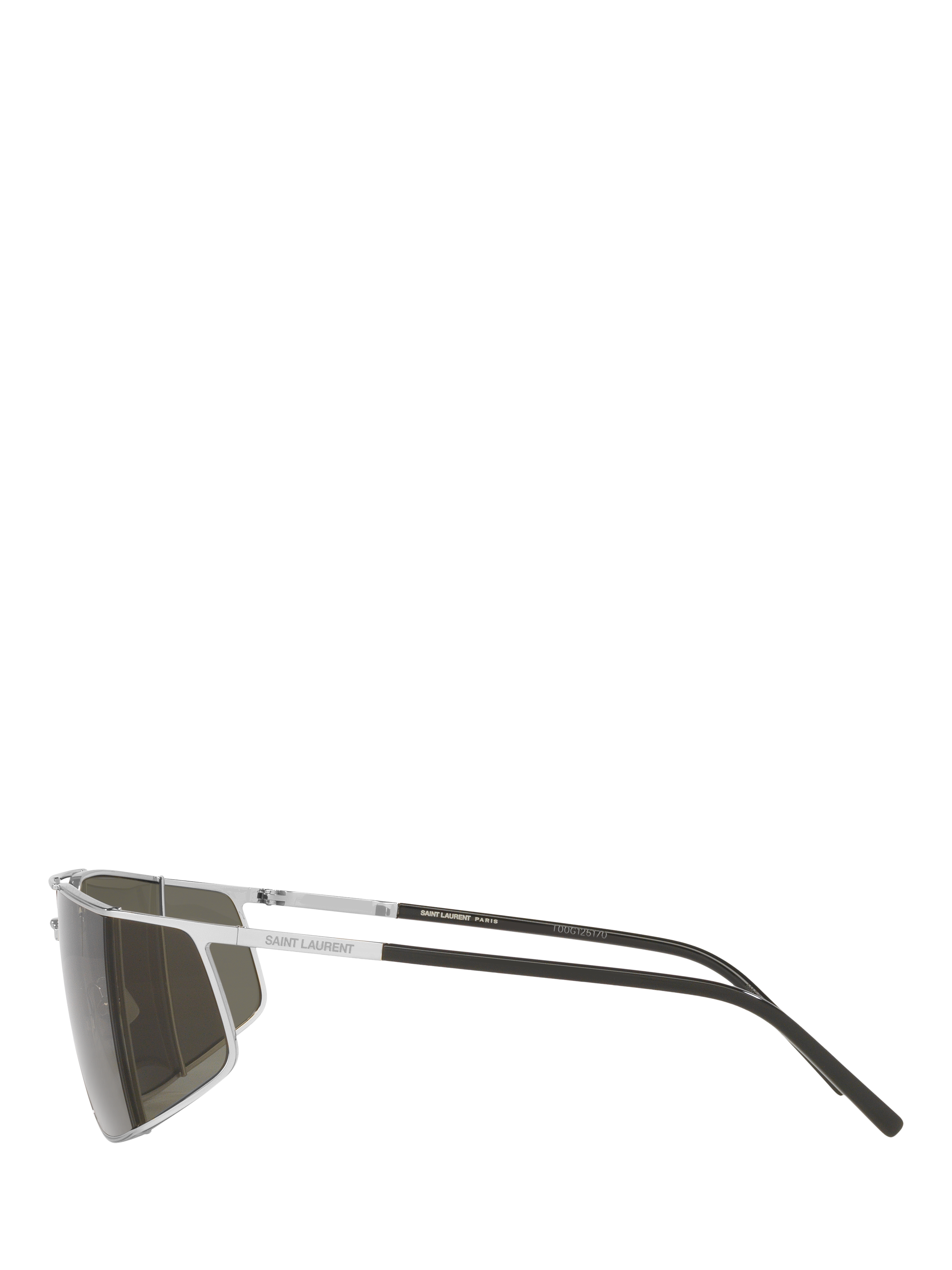 Product image 3 of 4, which shows Yves Saint Laurent YS000641 Men's Oval Sunglasses, Silver/Grey