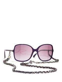 CHANEL Square Sunglasses CH5210Q, Purple/Pink Gradient, Purple/Pink Gradient