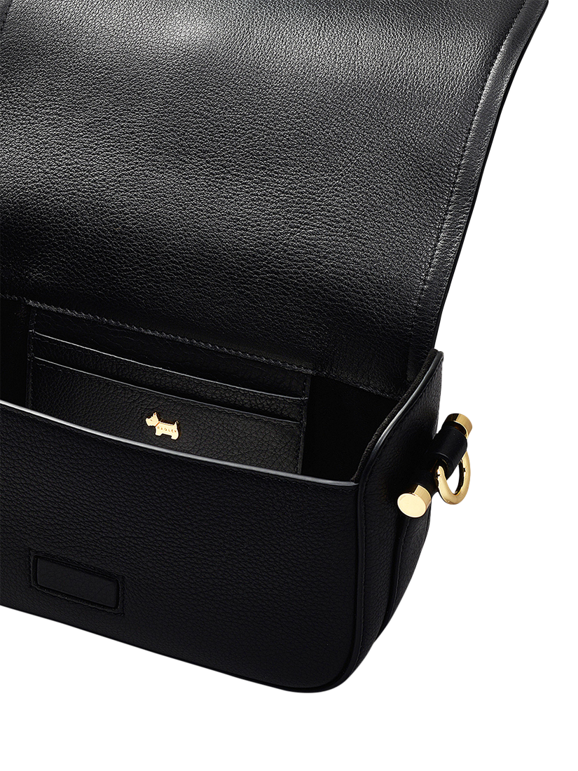 Product image 3 of 6, which shows Radley Bathurst Mews Leather Small Flap Over Cross Body Bag, Black