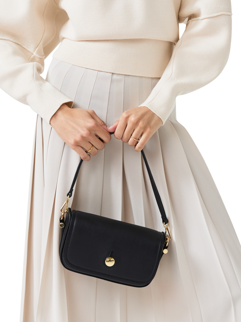 Product image 5 of 6, which shows Radley Bathurst Mews Leather Small Flap Over Cross Body Bag, Black