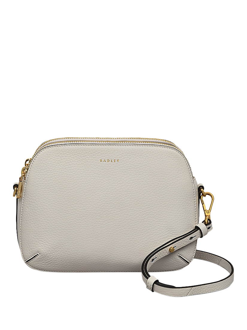 Product image 1 of 4, which shows Radley Dukes Place Leather Medium Zip Top Cross Body Bag, Chalk, One Size