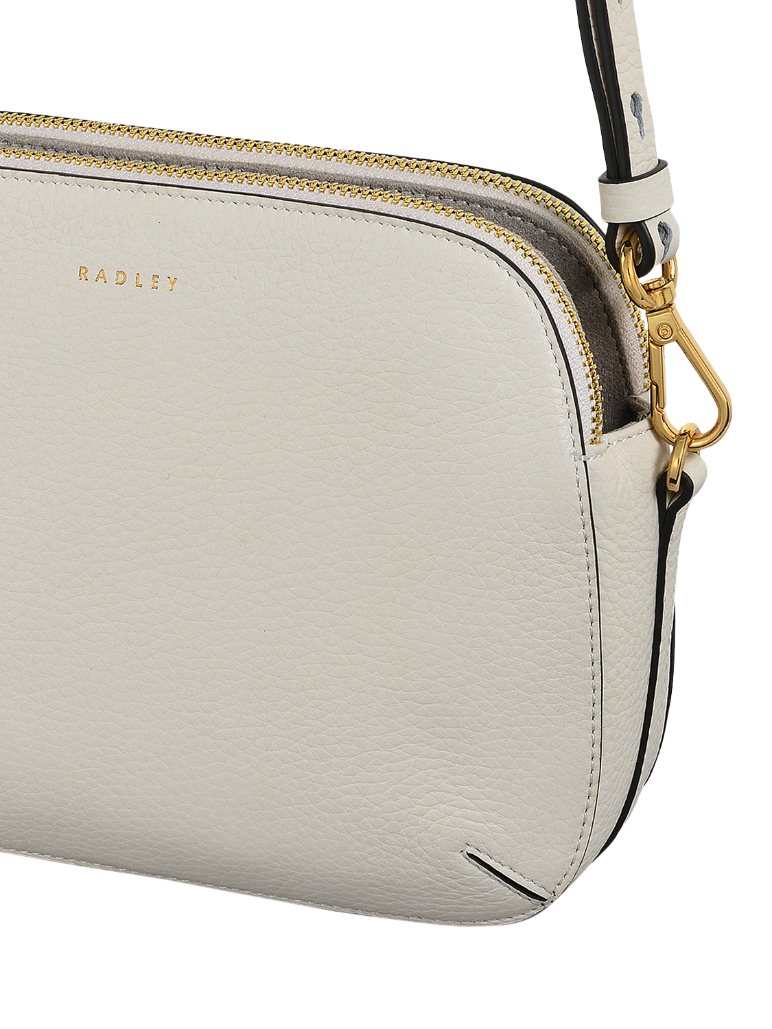 Product image 4 of 4, which shows Radley Dukes Place Leather Medium Zip Top Cross Body Bag, Chalk, One Size