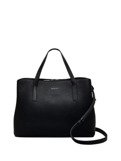 Radley Dukes Place Leather Medium Grab Bag, Black/Gold