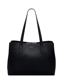 Radley Dukes Place Leather Large Zip-Top Work Bag, Black, Black