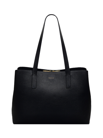 Radley Dukes Place Leather Large Zip-Top Work Bag, Black, Black