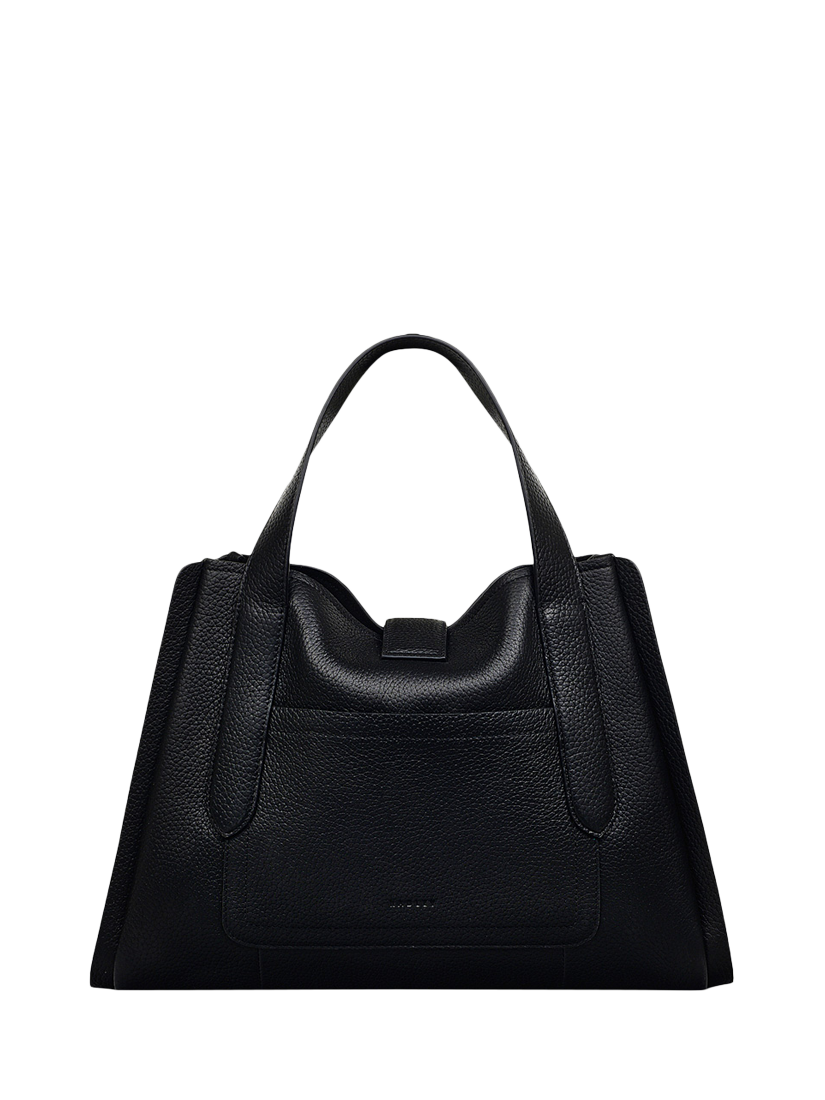 Product image 2 of 4, which shows Radley Sloane Street Leather Medium Zip-Top Grab Bag, Black