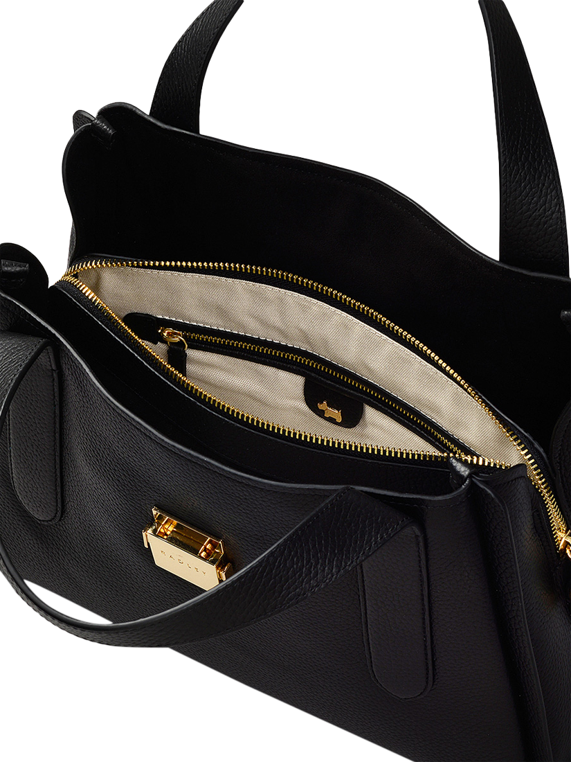 Product image 3 of 4, which shows Radley Sloane Street Leather Medium Zip-Top Grab Bag, Black