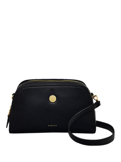 Radley Bathurst Mews Leather Small Zip-Top Crossbody Bag, Yves Blue, Black