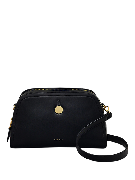 Radley Bathurst Mews Leather Small Zip-Top Crossbody Bag, Yves Blue, Black