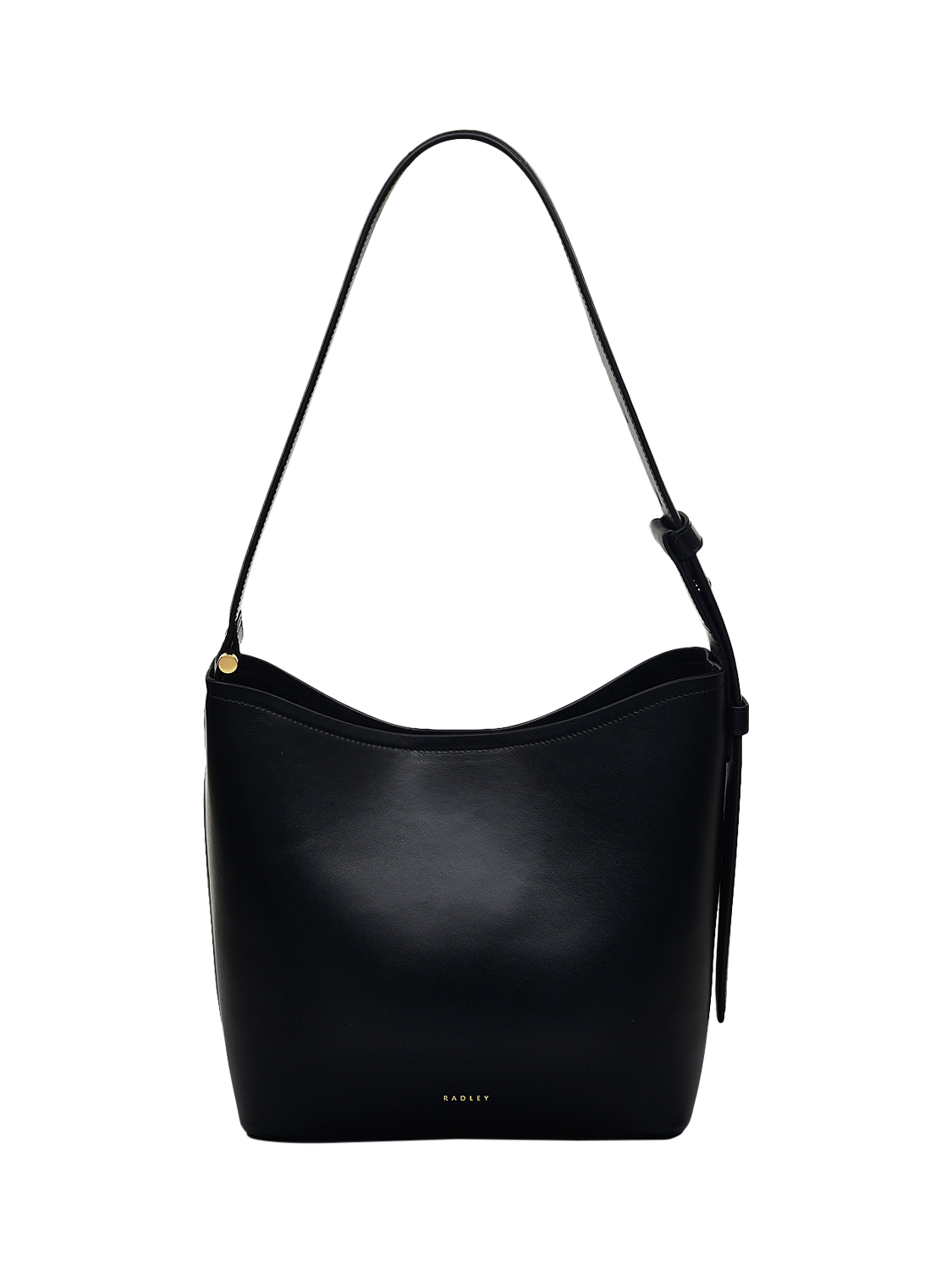 Product image 1 of 5, which shows Radley Bathurst Mews Leather Medium Zip Top Shoulder Bag, Black