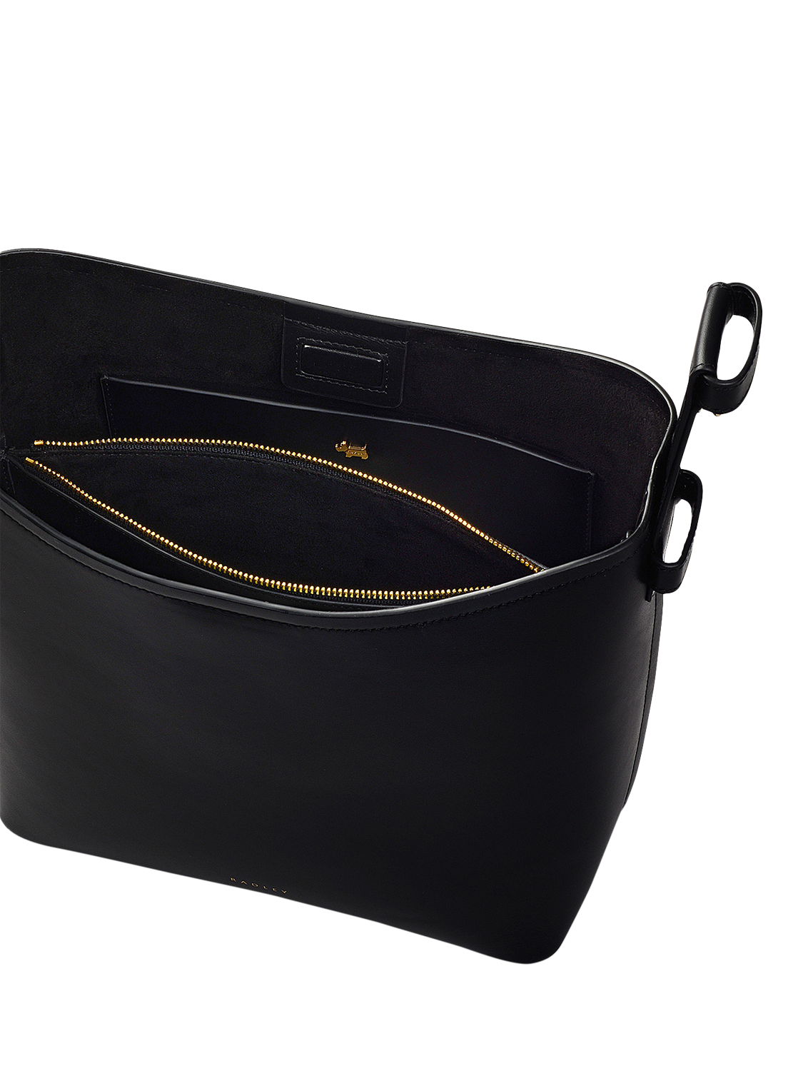 Product image 3 of 5, which shows Radley Bathurst Mews Leather Medium Zip Top Shoulder Bag, Black