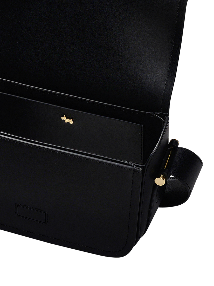 Product image 3 of 5, which shows Radley Bathurst Mews Leather Medium Flapover Crossbody Bag, Black
