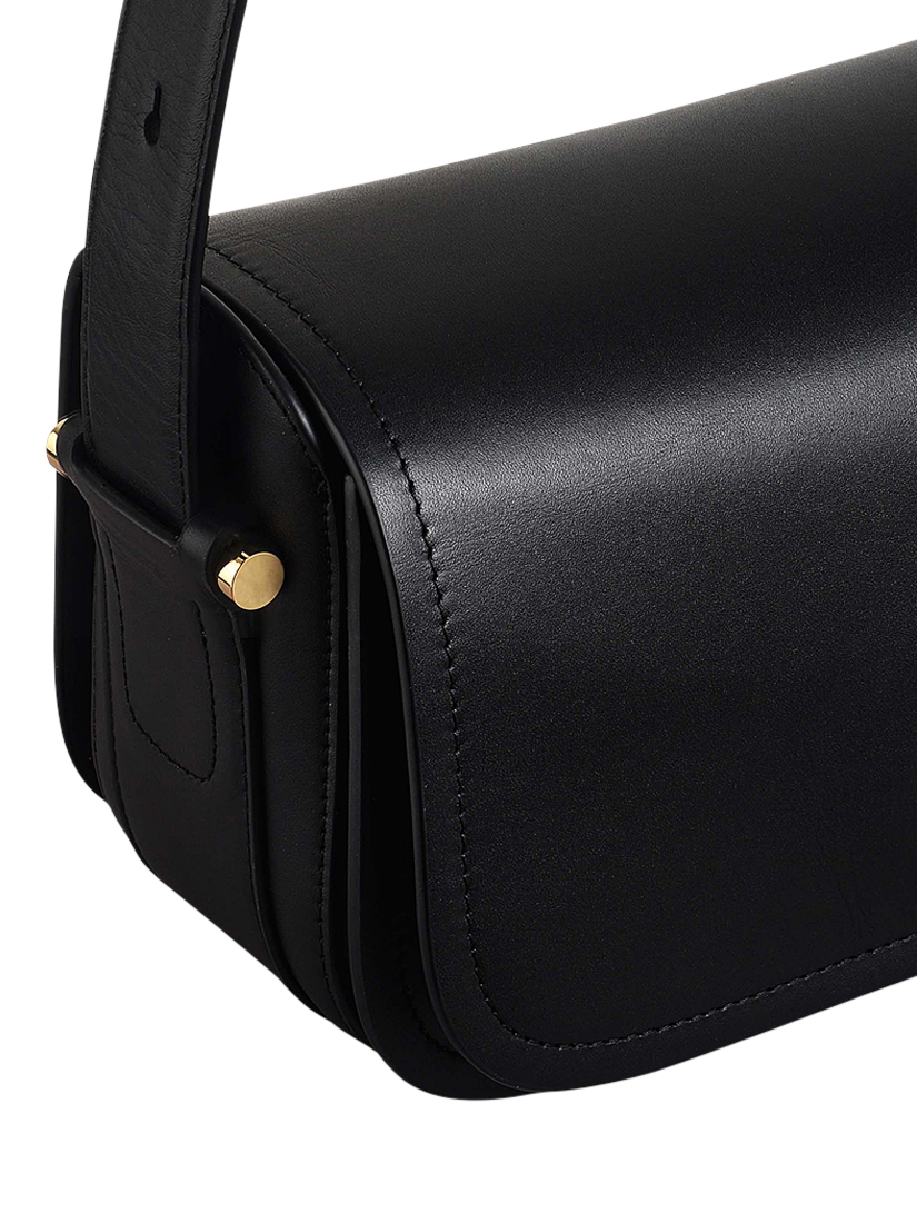 Product image 4 of 5, which shows Radley Bathurst Mews Leather Medium Flapover Crossbody Bag, Black