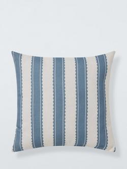 John Lewis x Sanderson Stripe Indoor/Outdoor Cushion, Menai Blue