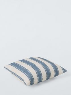 John Lewis x Sanderson Stripe Indoor/Outdoor Cushion - view 2, Menai Blue