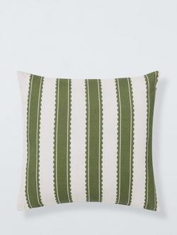 John Lewis x Sanderson Stripe Indoor/Outdoor Cushion, Olive