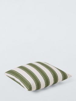 John Lewis x Sanderson Stripe Indoor/Outdoor Cushion - view 2, Olive