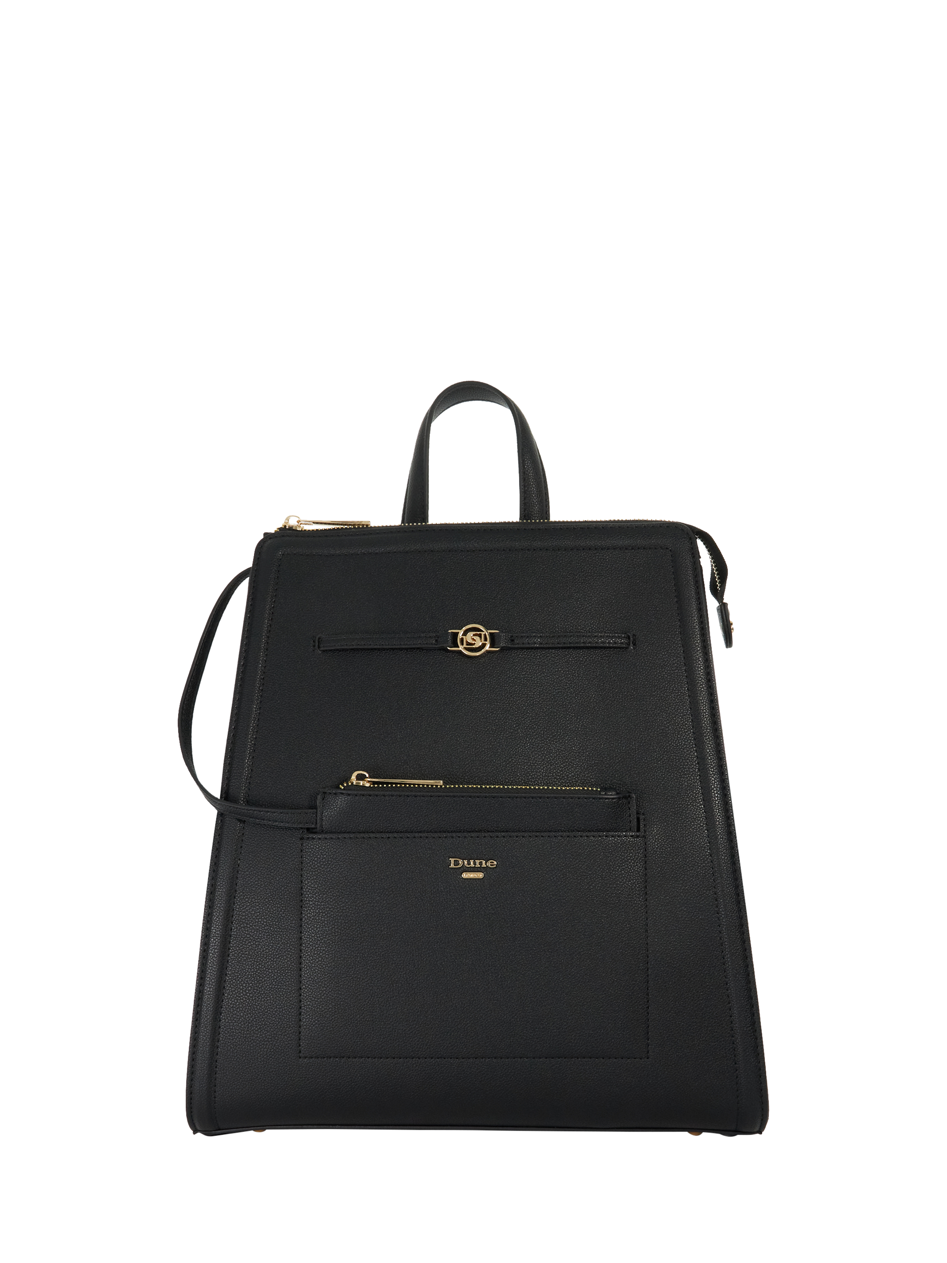 Dune Dartmouth Double Zip Grab Handle Tote Bag, Black