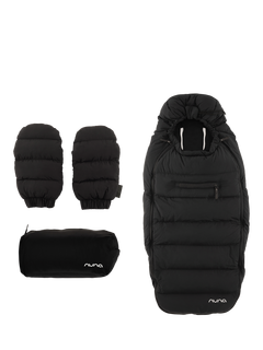 Nuna Winter Stroller Footmuff and Mittens Set, Caviar