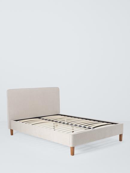 John Lewis Clyde Upholstered Bed Frame, Small Double, Brushed Weave Beige