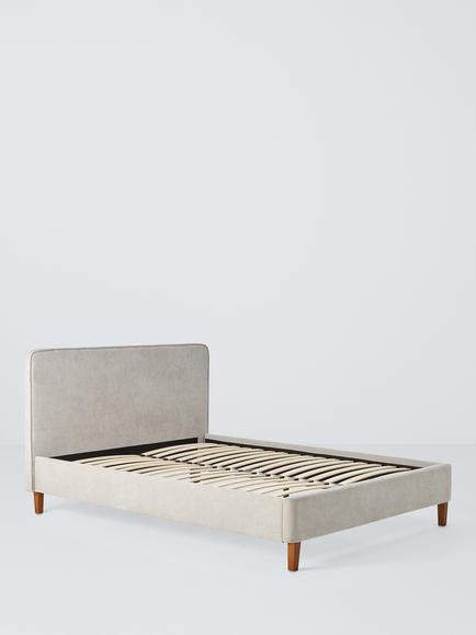 John Lewis Clyde Upholstered Bed Frame, King Size, Brushed Weave Grey