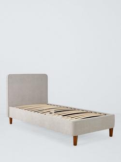 John Lewis Clyde Upholstered Bed Frame, Single, Brushed Weave Grey