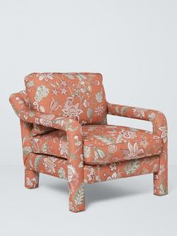 John Lewis x Sanderson Barley Mow Newnham Courtney Accent Chair, Paprika / Sage, Paprika / Sage