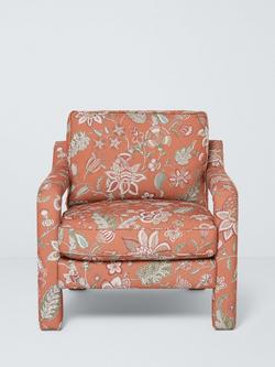 John Lewis x Sanderson Barley Mow Newnham Courtney Accent Chair, Paprika / Sage - view 2, Paprika / Sage