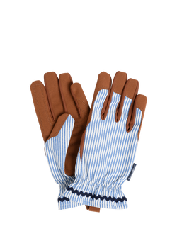 Burgon & Ball Striped Gardening Gloves, Blue, Blue