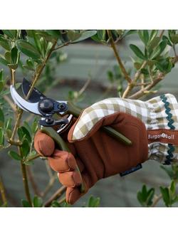 Burgon & Ball Gingham Gardening Gloves, Olive - view 2, Olive