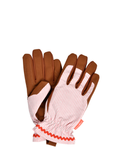 Burgon & Ball Striped Gardening Gloves, Pink, Pink