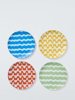 John Lewis Dolce Vita Recycled Plastic Picnic Dinner Plate, Set of 4, 25cm, Multi, Multi