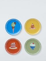 John Lewis Dolce Vita Plastic Picnic Dessert Plate, Set of 4, 20cm, Multi