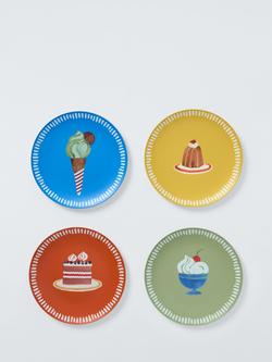 John Lewis Dolce Vita Recycled Plastic Picnic Dessert Plate, Set of 4, 20cm, Multi, Multi