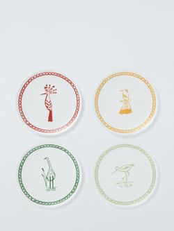 John Lewis Palm House Recycled Plastic Picnic Side Plate, Set of 4, 20cm, Multi, Multi