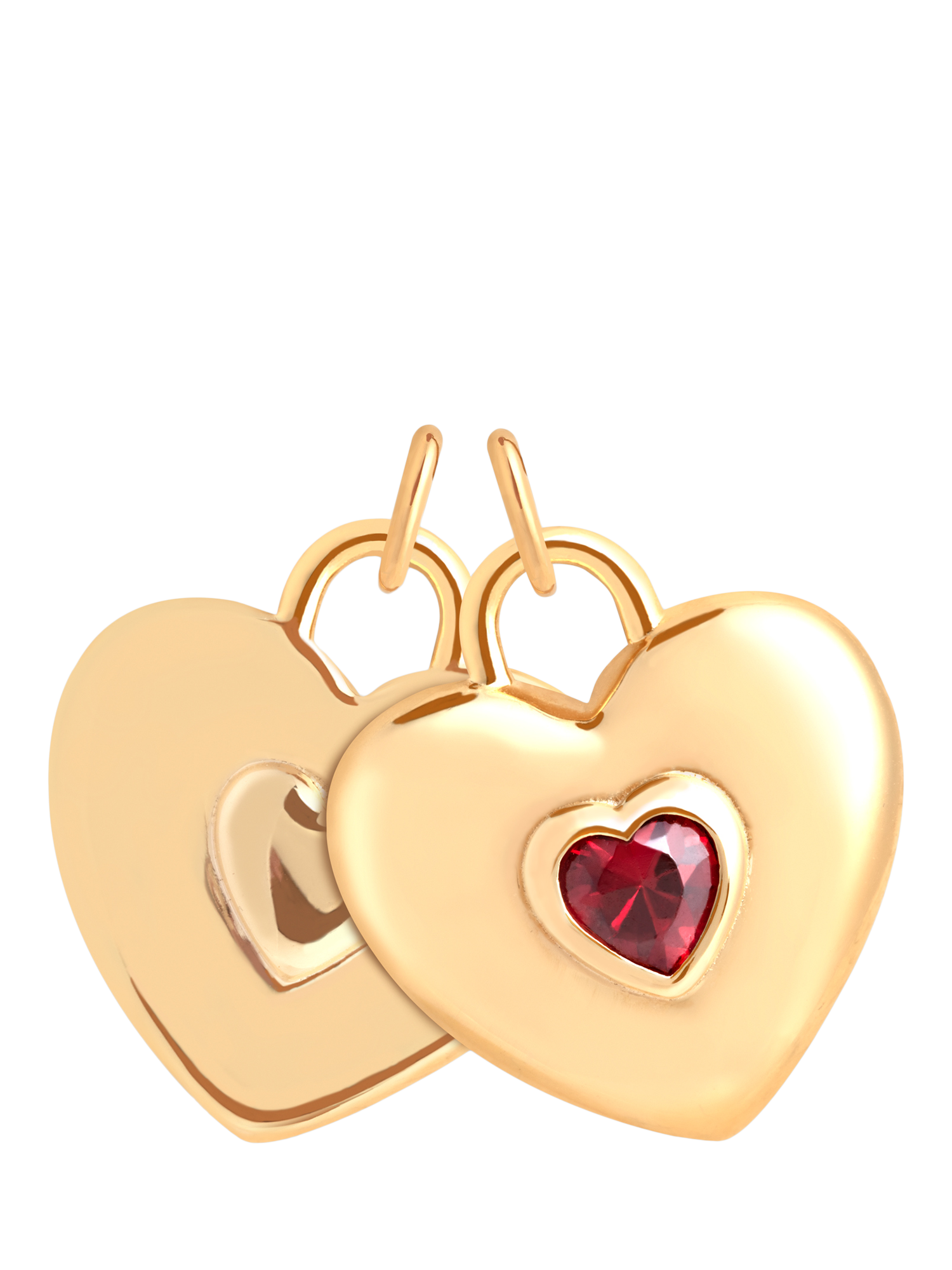 Product image 4 of 5, which shows Astrid & Miyu Duo Heart Talisman Charm Necklace, Gold