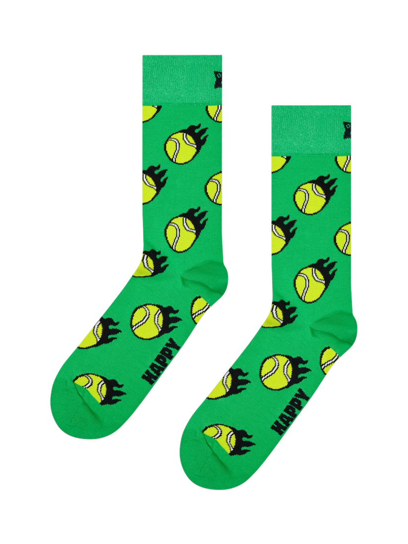 Product image 1 of 2, which shows Happy Socks Tennis Ball Socks, One Size, Green