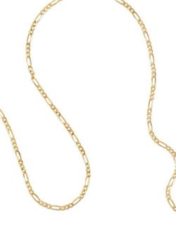 Tish Lyon Atlantis 9ct Yellow Gold Figaro Chain Necklace, Gold - view 2, Gold