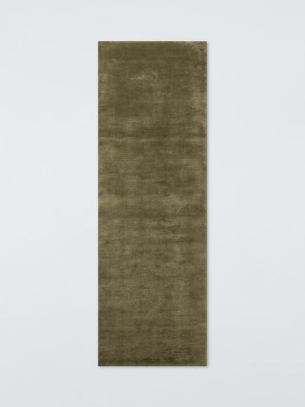 John Lewis Luxury Deep Pile Pure Wool Runner Rug, L240 x W80 cm, Green