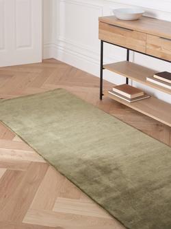 John Lewis Luxury Deep Pile Pure Wool Runner Rug, L240 x W80 cm - view 2, Green