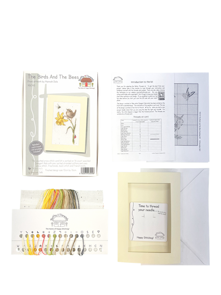 Bothy Threads The Birds and Bees Cross Stitch Greetings Card Kit - view 2, Multi