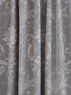 Laura Ashley Josette Pair Blackout Lined Pencil Pleat Curtains, Steel - view 2, Steel