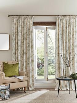 Laura Ashley Pussy Willow Pair Lined Pencil Pleat Curtains, Off White-hedgerow, Off White-hedgerow