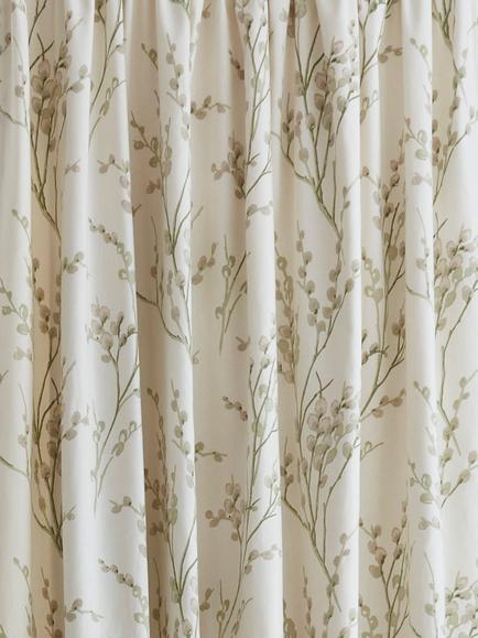 Laura Ashley Pussy Willow Pair Lined Pencil Pleat Curtains, Off White-hedgerow - view 2, Off White-hedgerow